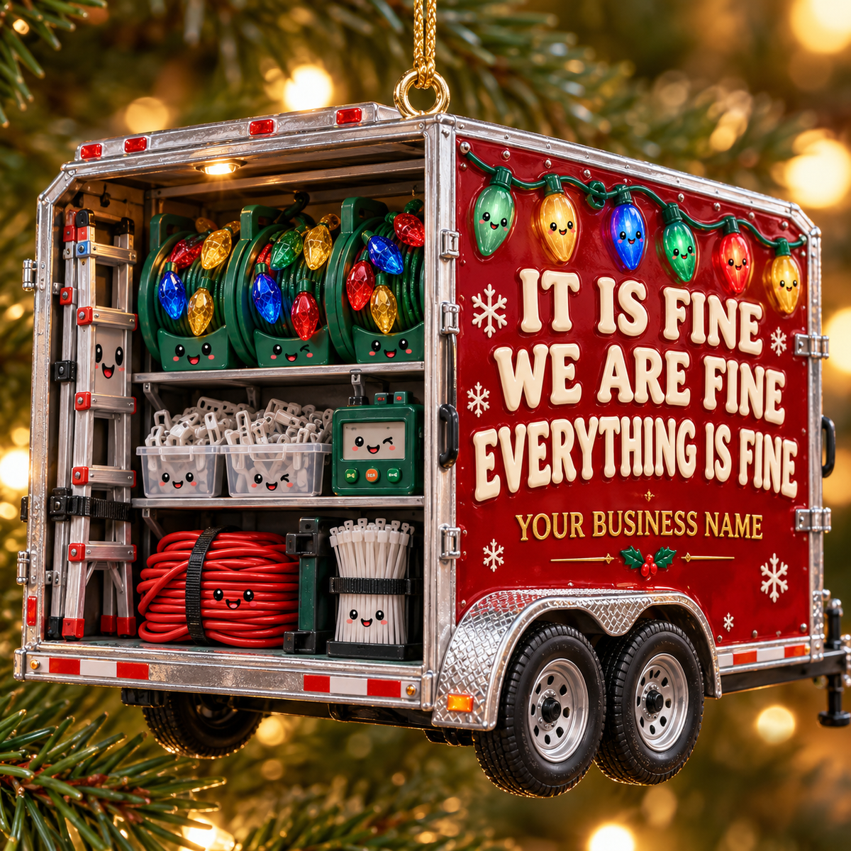 Christmas light installers acrylic ornament