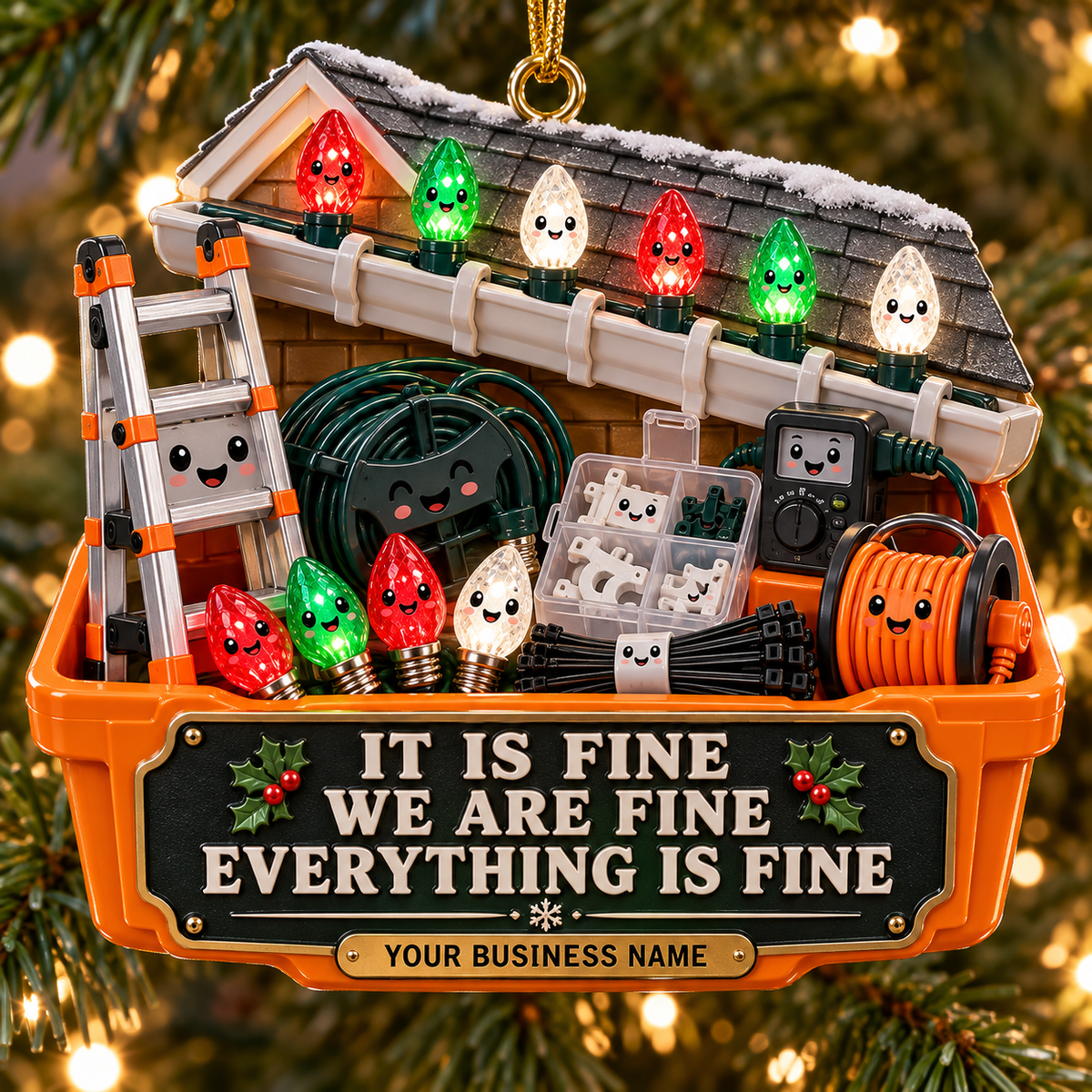 Christmas light installers acrylic ornament