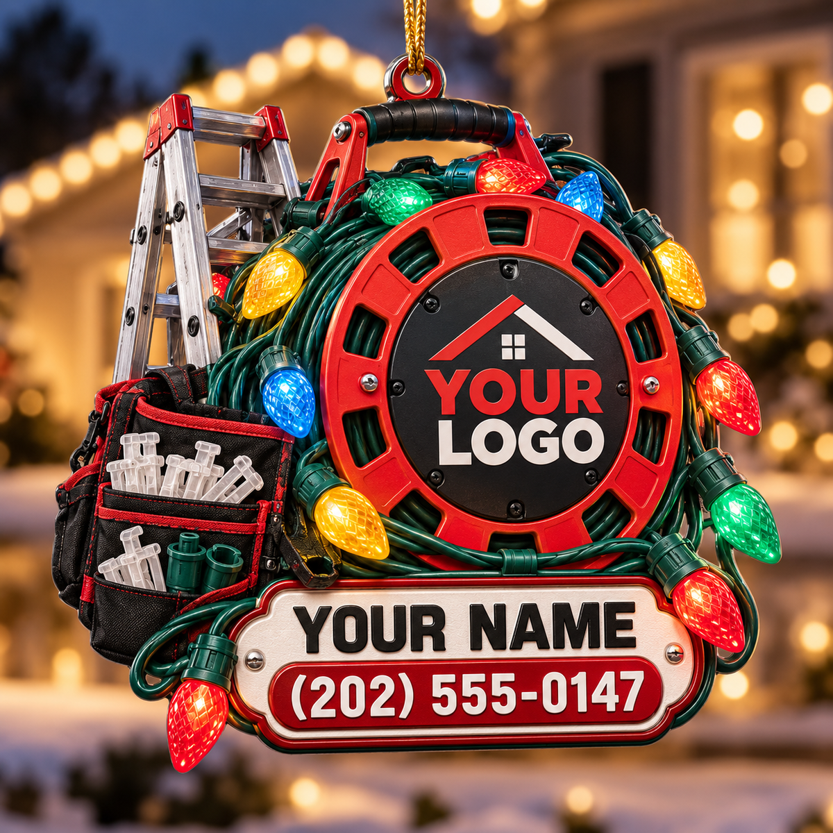 Christmas light installers acrylic ornament