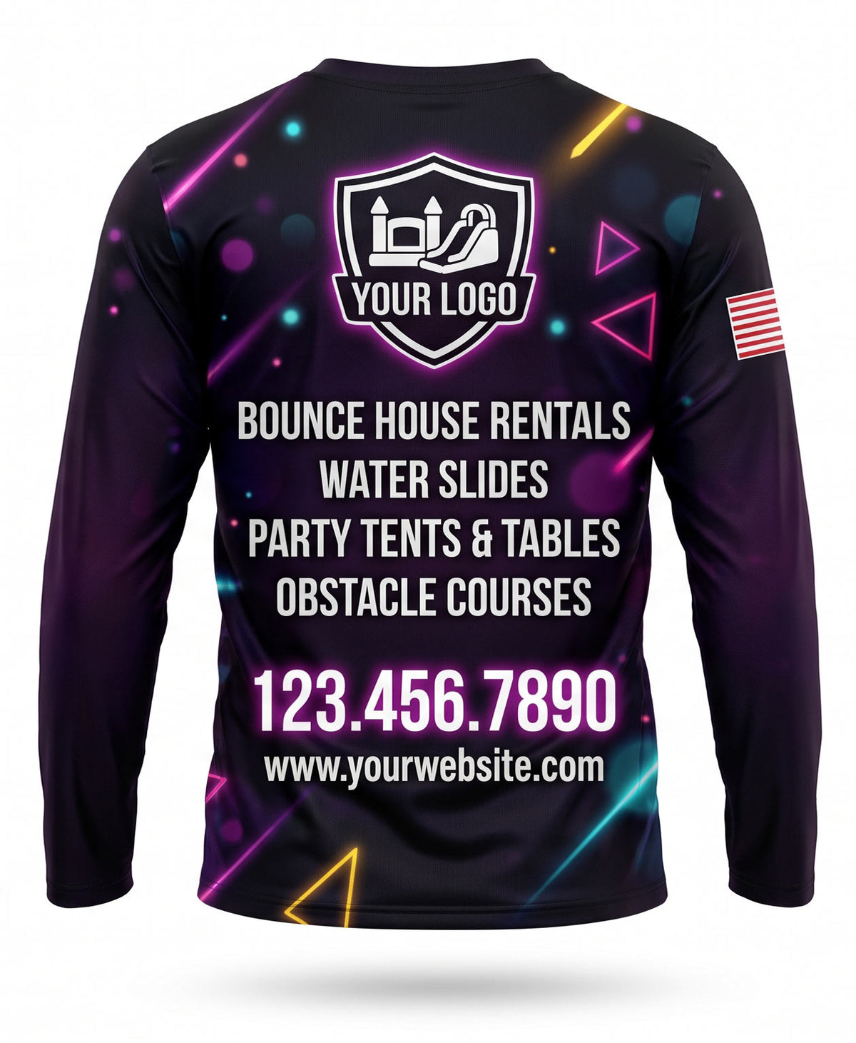 Neon Party Bounce House Rental Crew Uniform