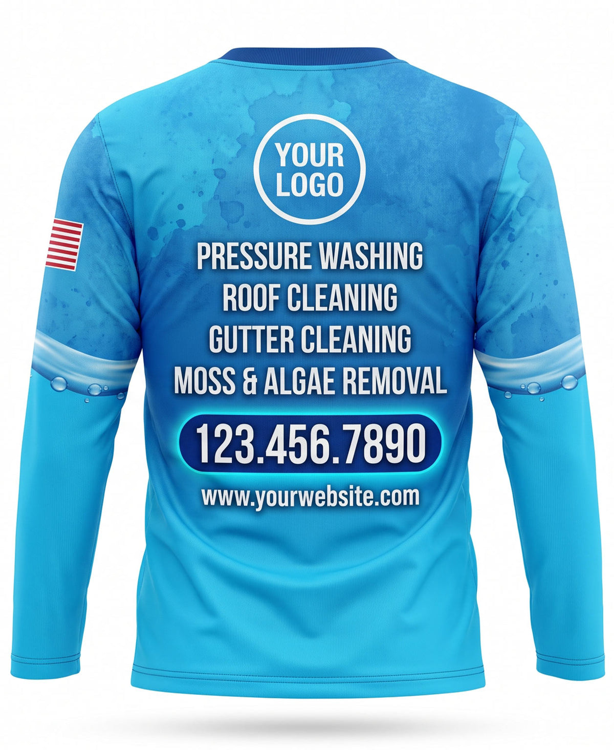 Classic Cyan Water Drop Crew Uniform
