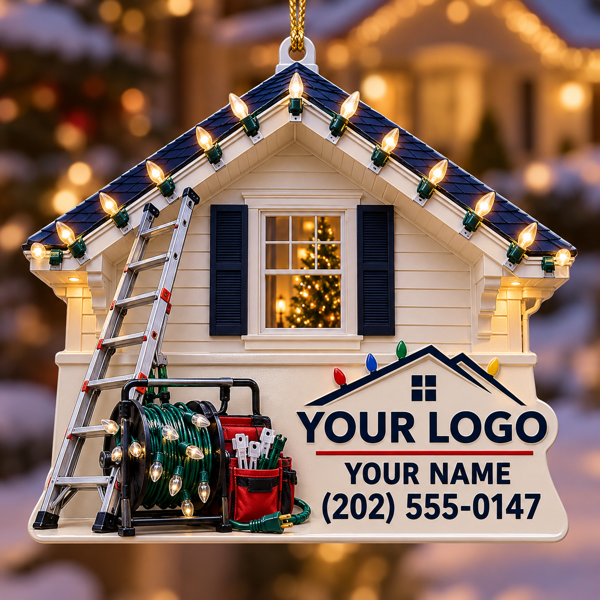 Christmas light installers acrylic ornament