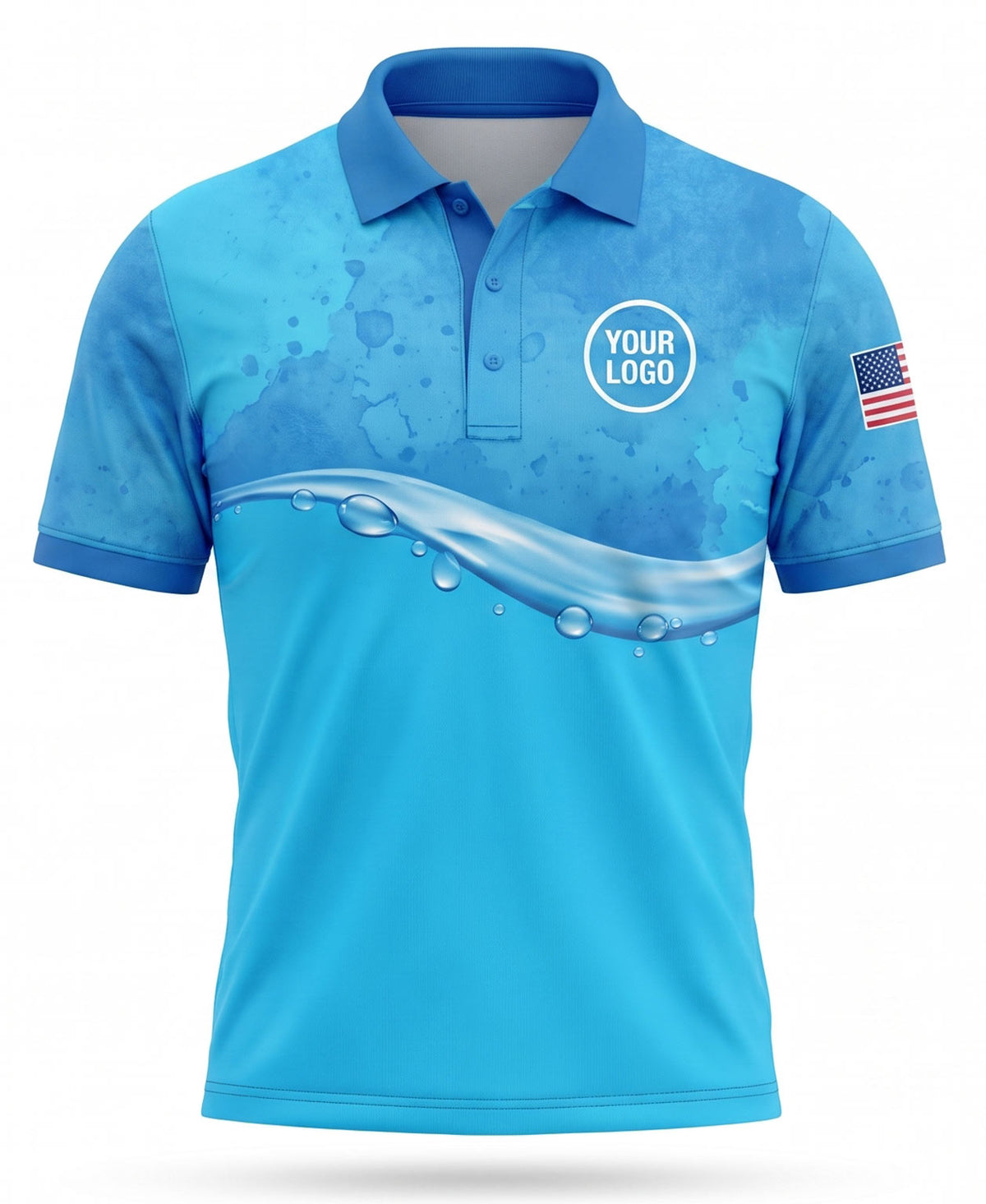 Classic Cyan Water Drop Crew Uniform