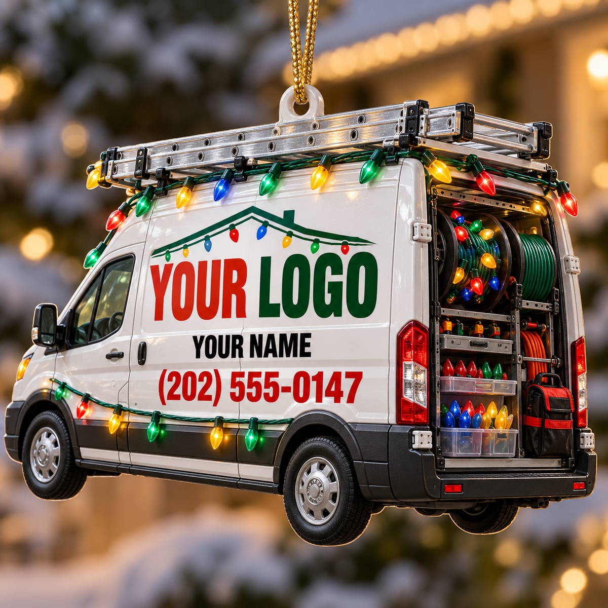 Christmas light installers acrylic ornament