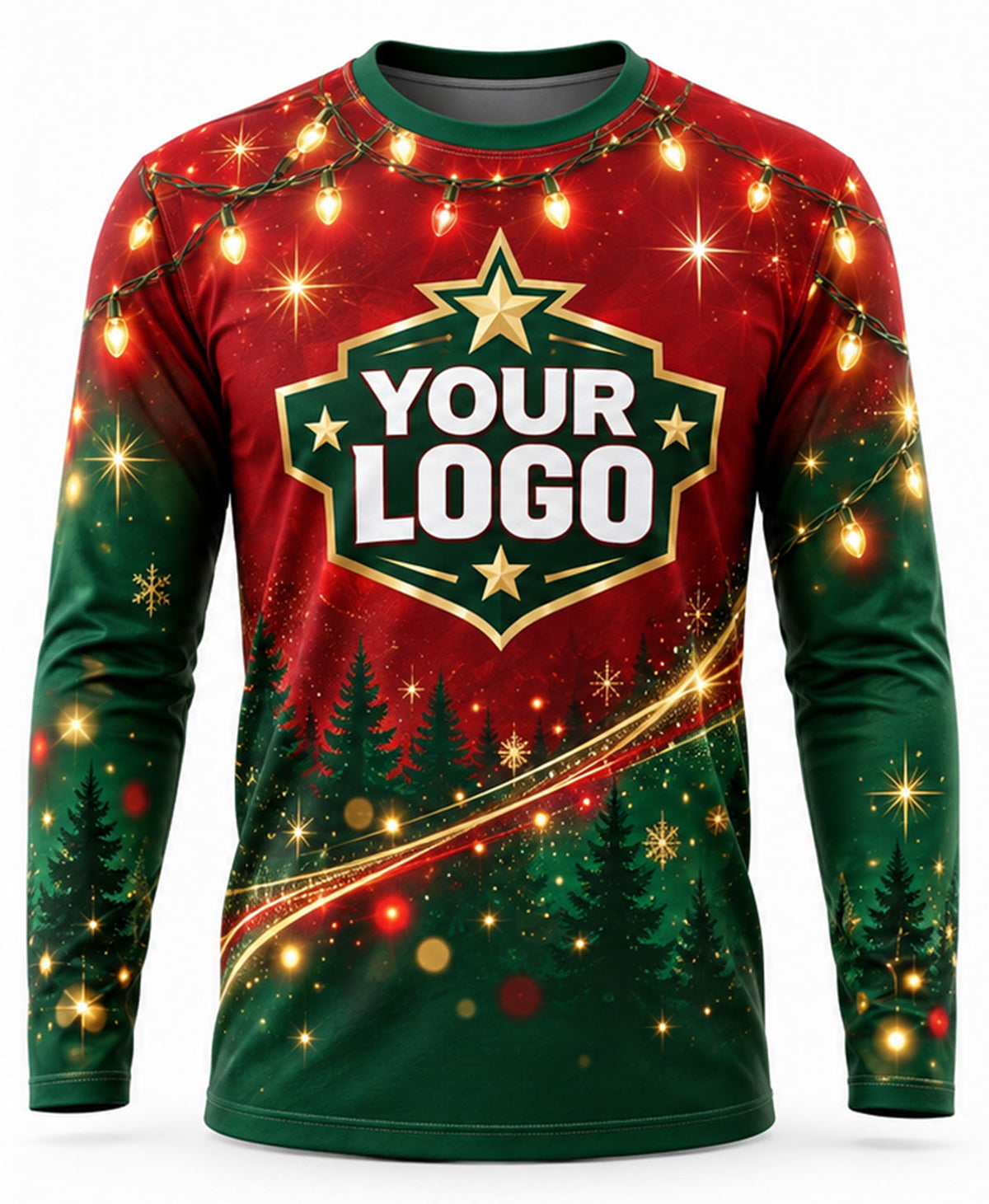 Red Festive Lights Ribbon Christmas Light Crew Uniform