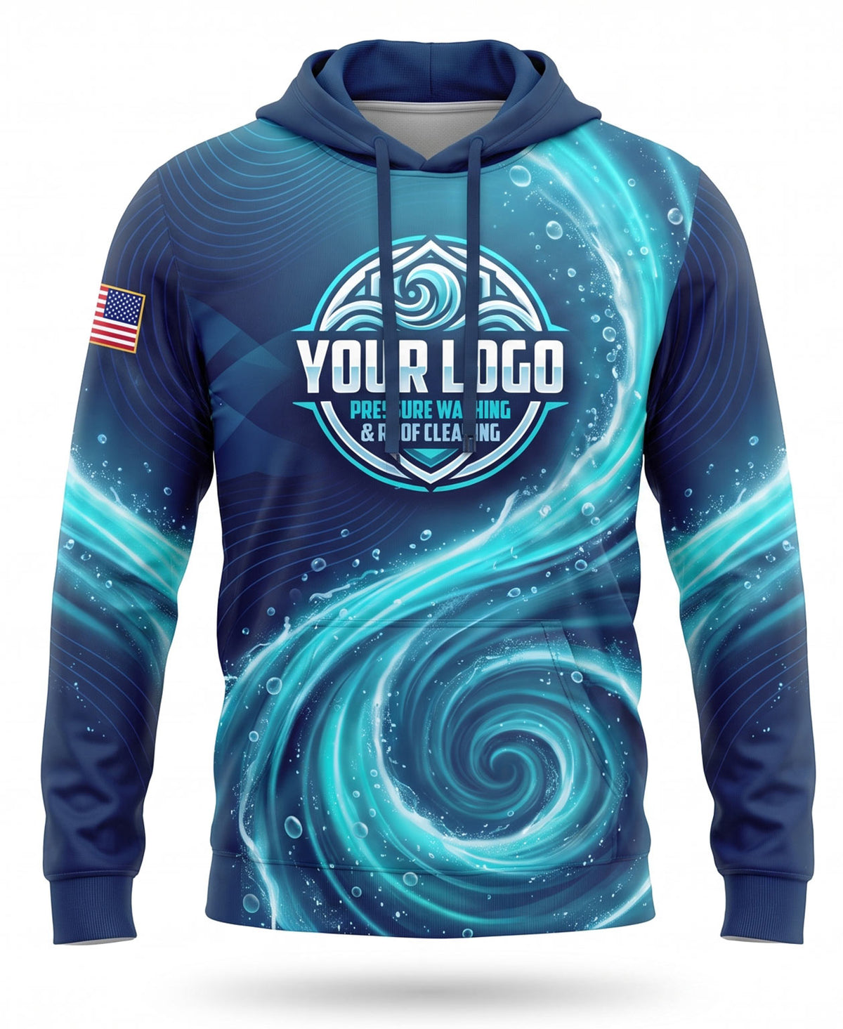 Ocean Swirl Pressure Washing Crew Uniform