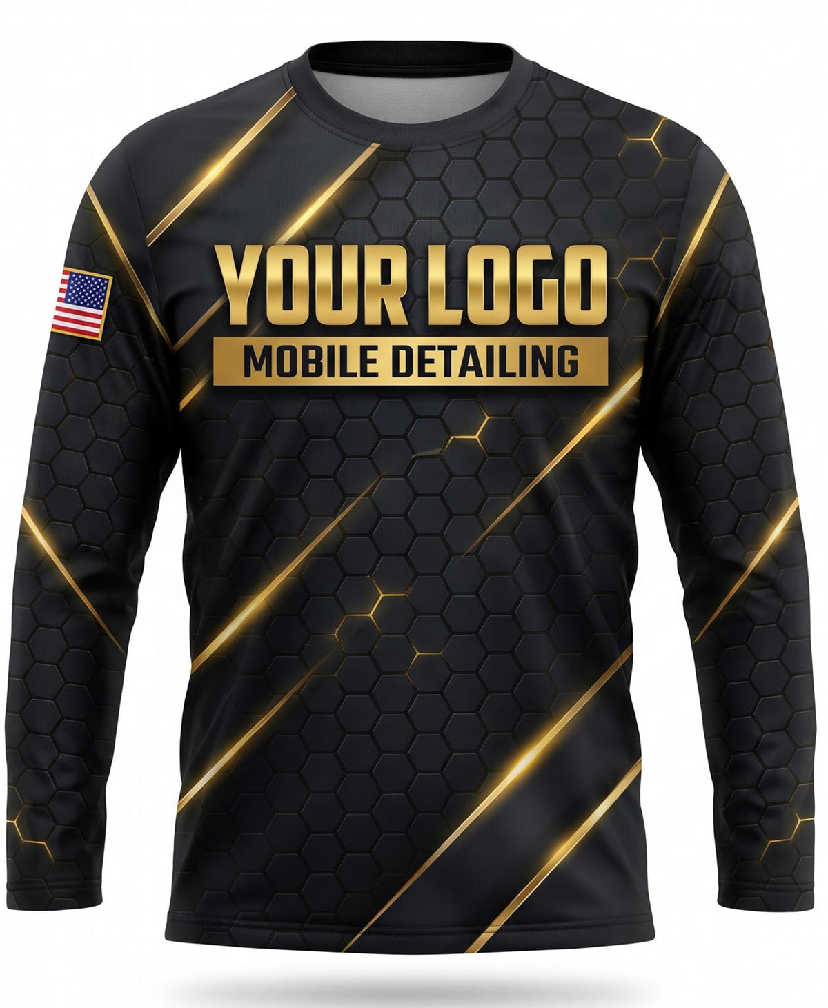 Gold Laser Carbon Fiber Mobile Detailing Crew Uniform