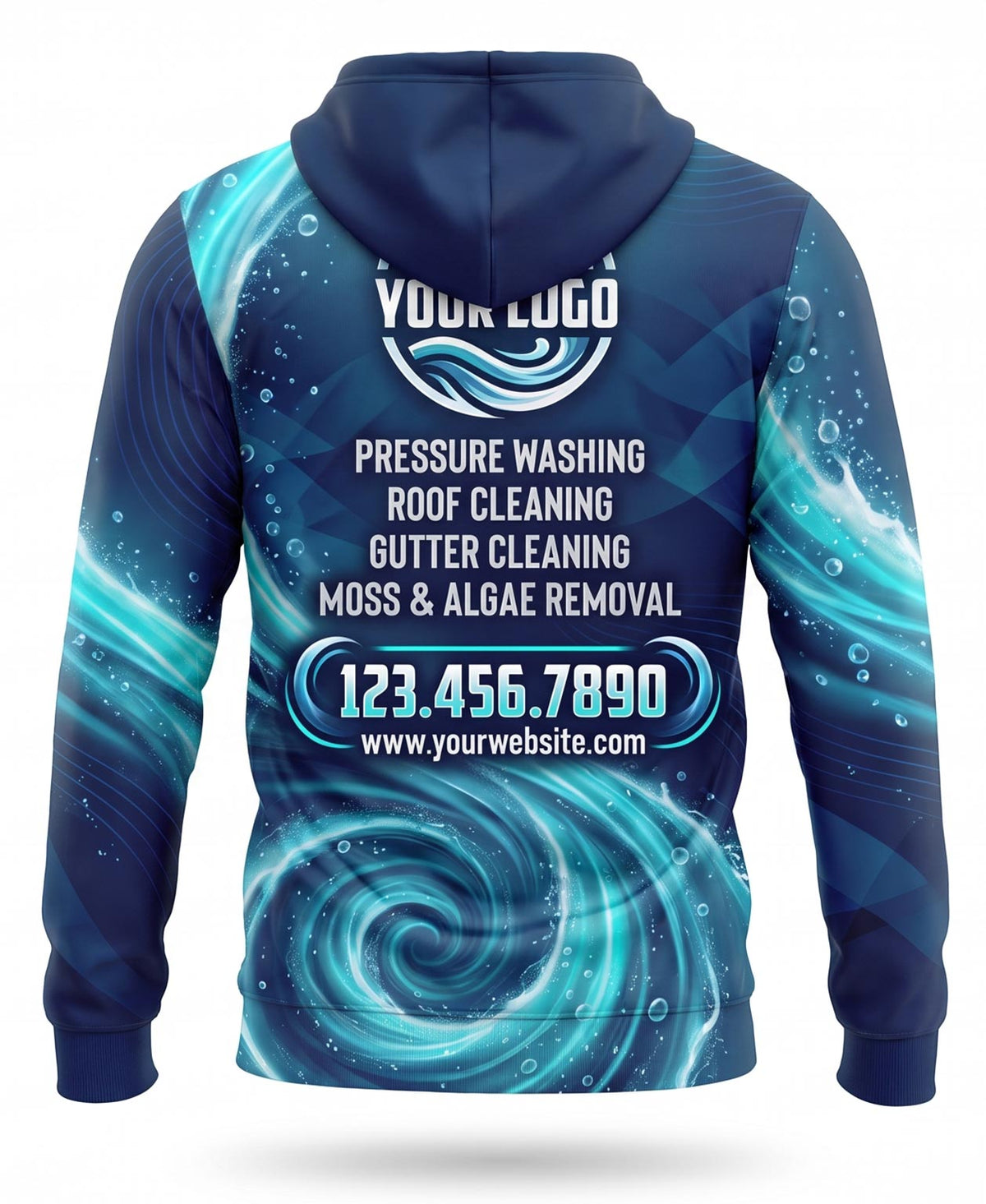 Ocean Swirl Pressure Washing Crew Uniform