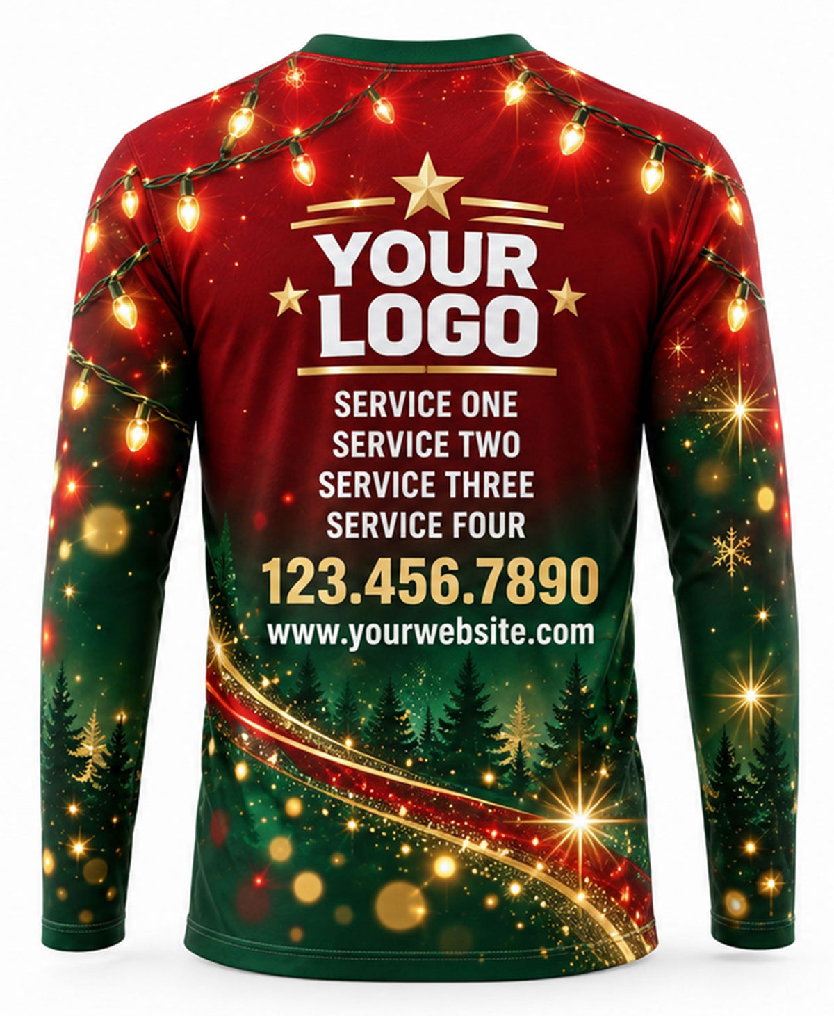 Red Festive Lights Ribbon Christmas Light Crew Uniform