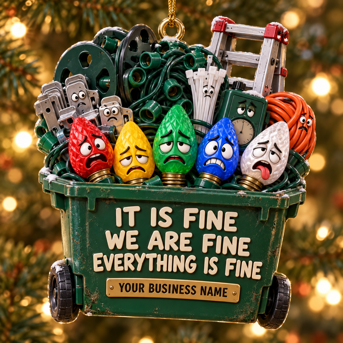 Christmas light installers acrylic ornament
