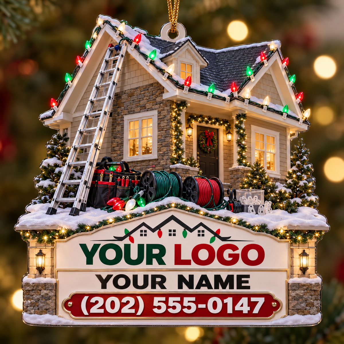 Christmas light installers acrylic ornament