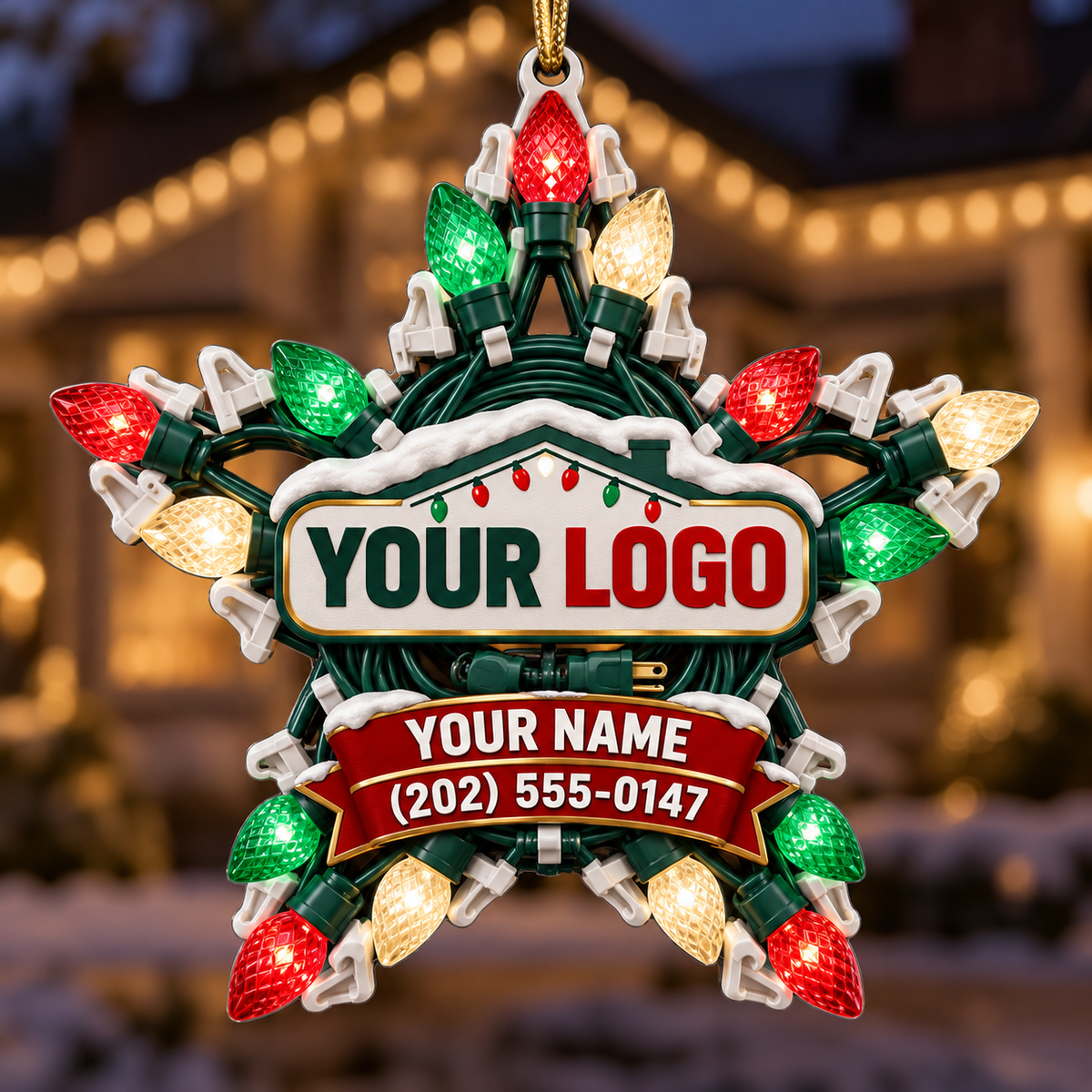 Christmas light installers acrylic ornament