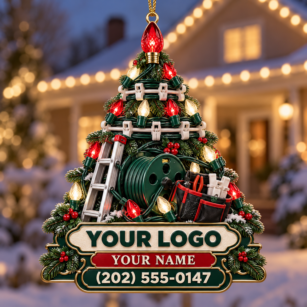 Christmas light installers acrylic ornament