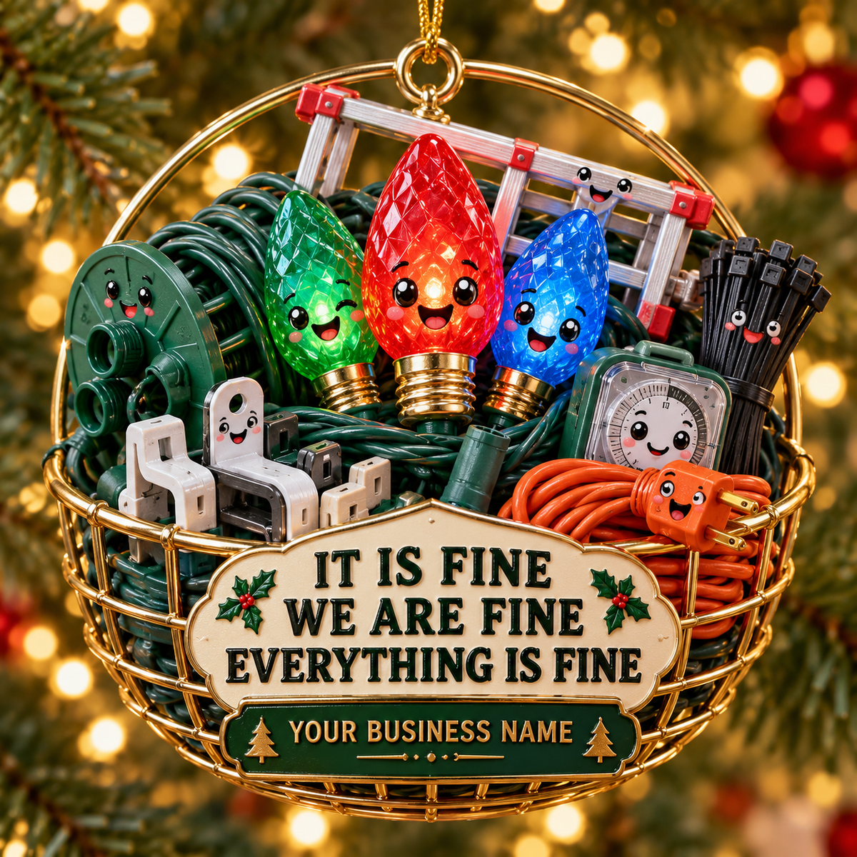 Christmas light installers acrylic ornament