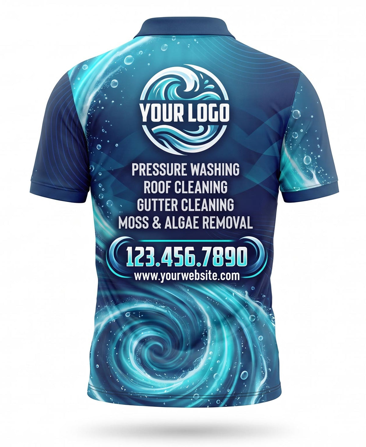 Ocean Swirl Pressure Washing Crew Uniform