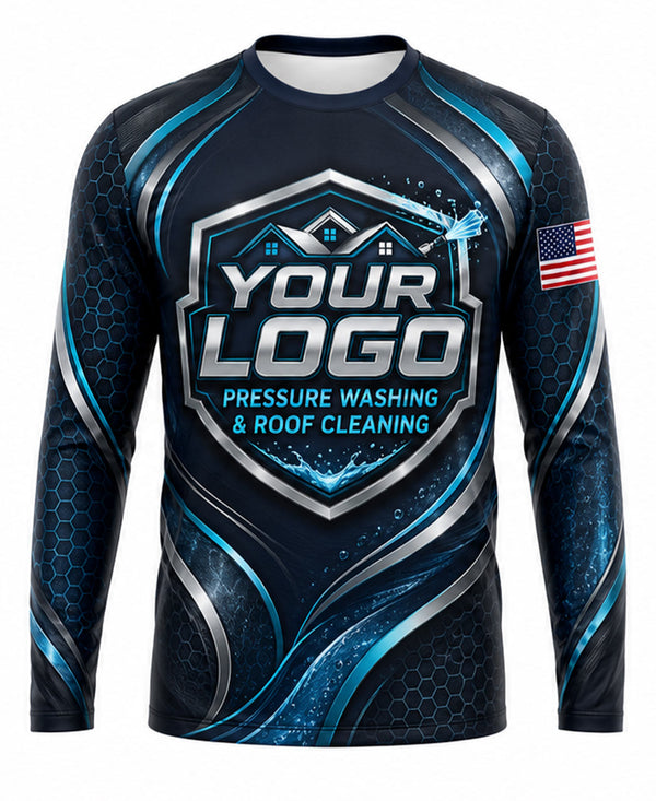 Geometric Water Flow Crew Uniform