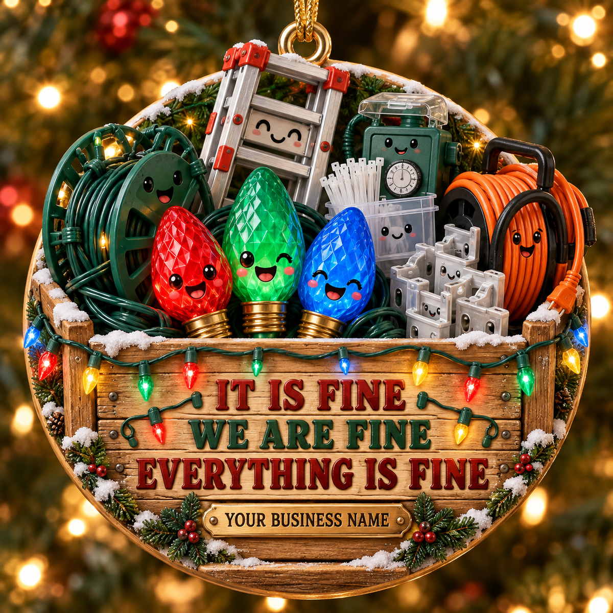 Christmas light installers acrylic ornament