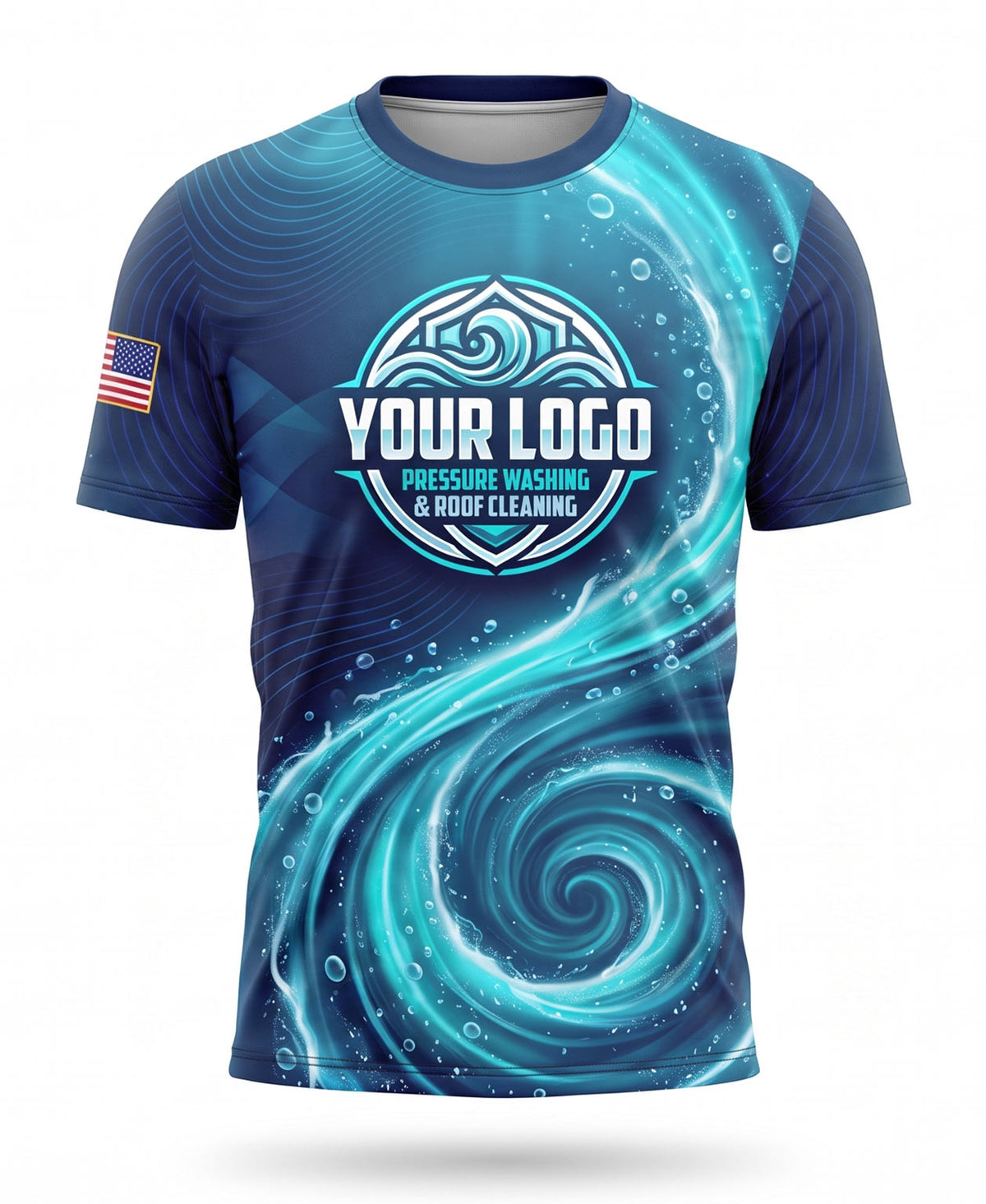 Ocean Swirl Pressure Washing Crew Uniform