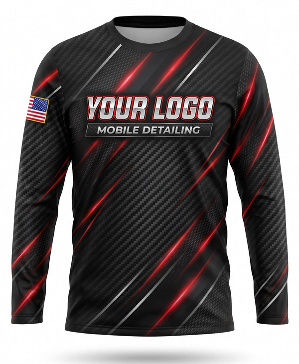 Red Racing Carbon Fiber Mobile Detailing Crew Uniform