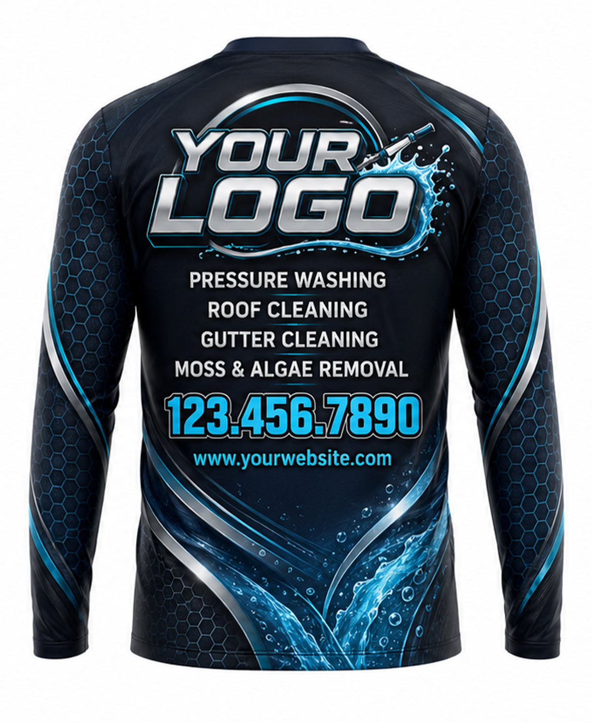 Geometric Water Flow Crew Uniform