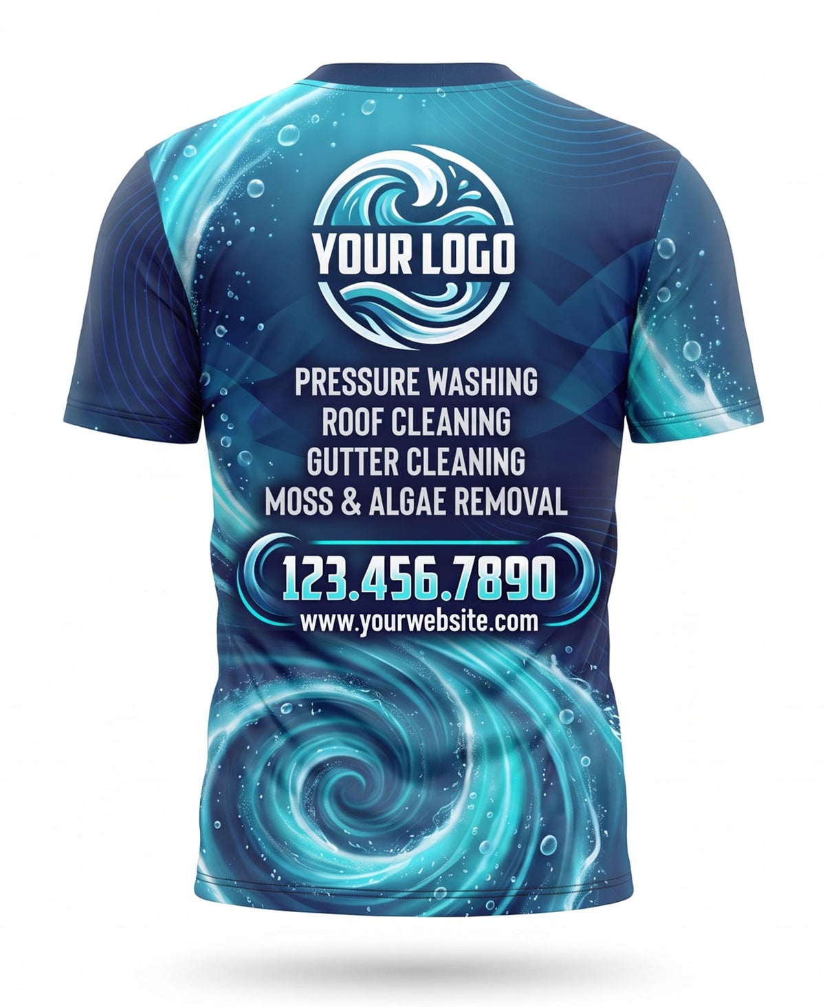 Ocean Swirl Pressure Washing Crew Uniform