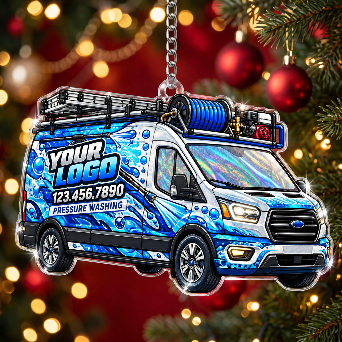 Window Cleaning Service Cargo Van Suncatcher Ornament