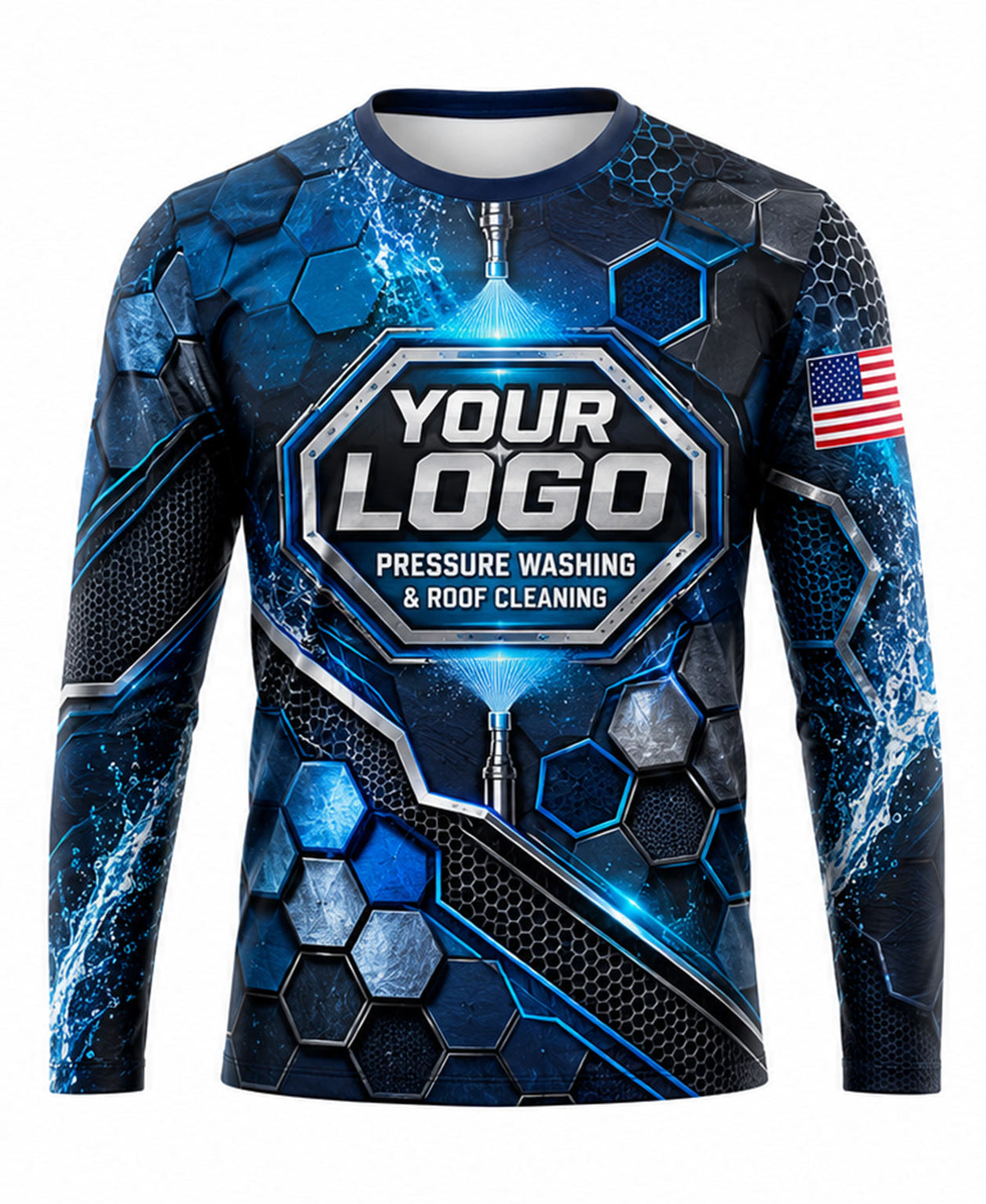 Carbon Fiber Hexagon Mesh Crew Uniform