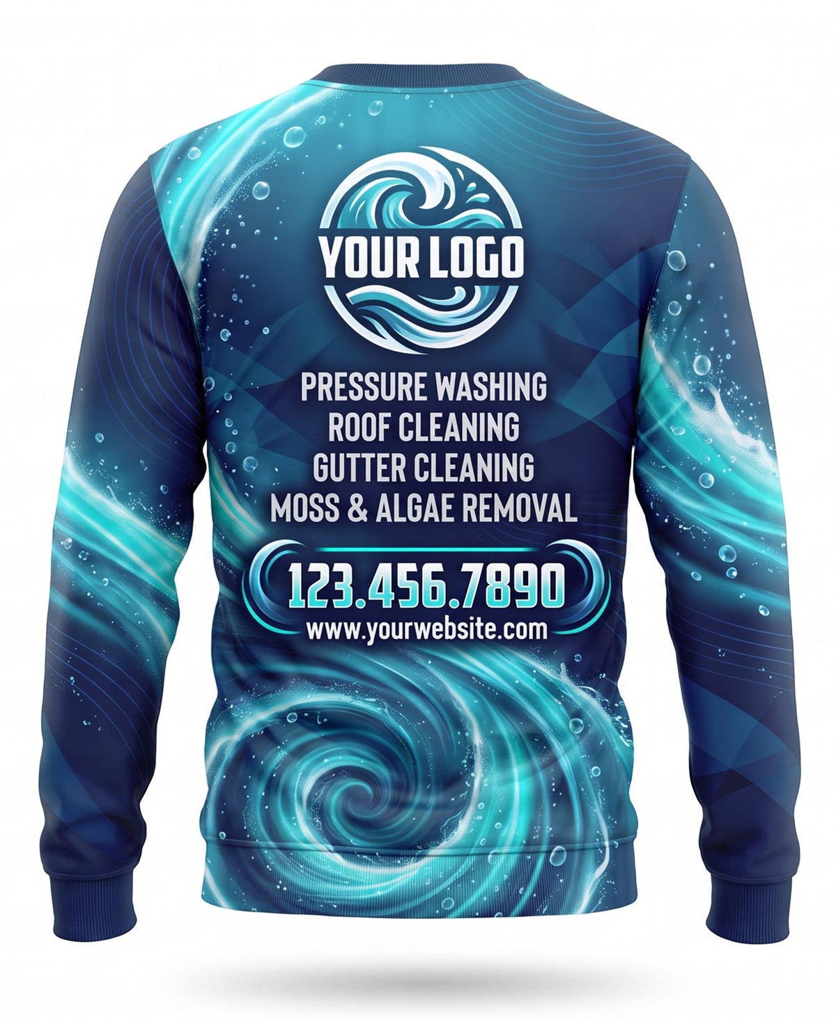Ocean Swirl Pressure Washing Crew Uniform