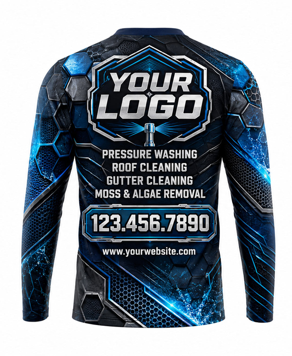 Carbon Fiber Hexagon Mesh Crew Uniform