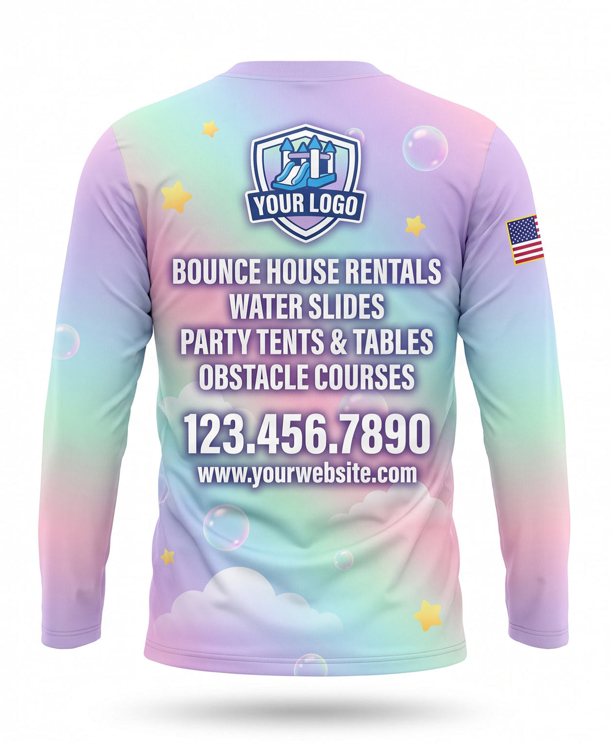 Pastel Rainbow Bounce House Crew Uniform