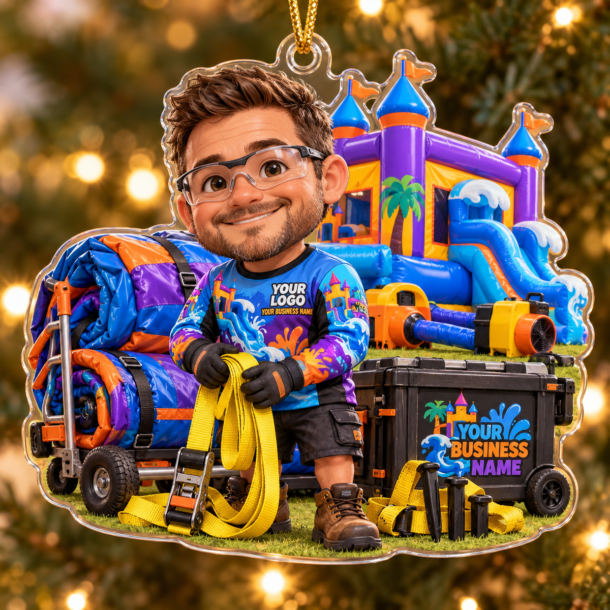 Technician Hose Roll Castle Toolbox Bounce House Acrylic Ornament