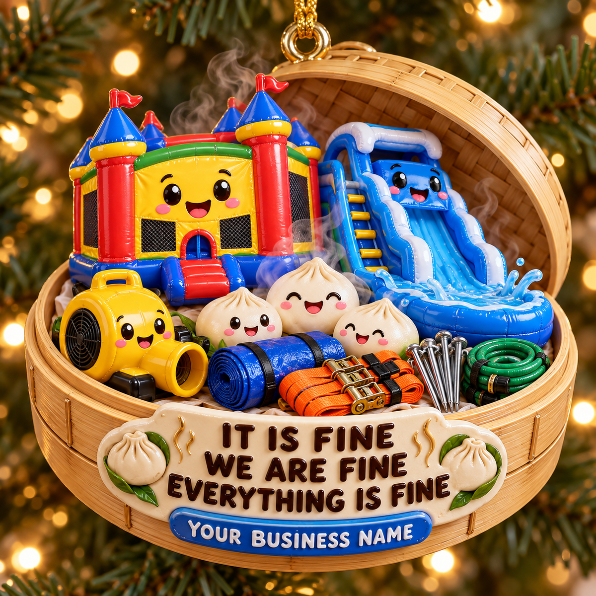 Dumpling Steamer It Is Fine Castle Gear Bounce House Acrylic Ornament
