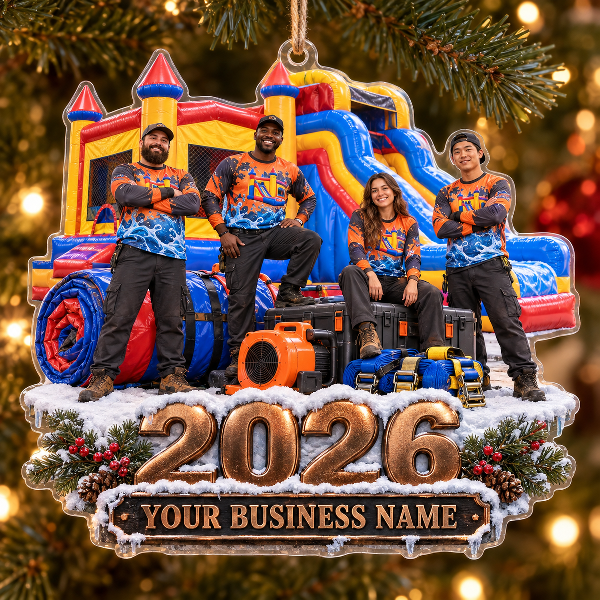 Bronze 2026 Crew Castle Slide Bounce House Acrylic Ornament