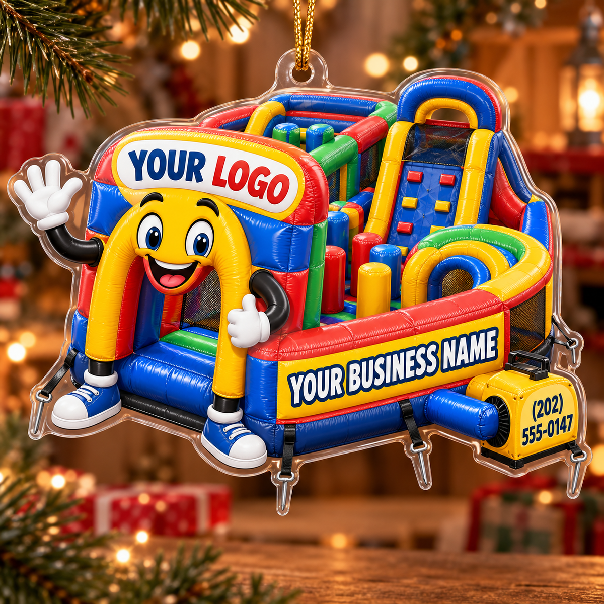 Obstacle Course Mascot Climbing Wall Bounce House Acrylic Ornament