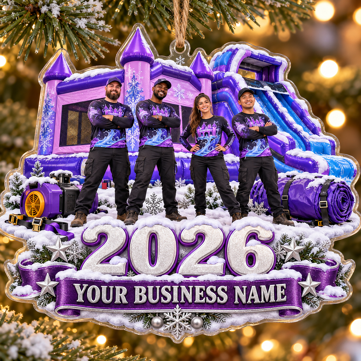 Purple Castle 2026 Crew Slide Bounce House Acrylic Ornament