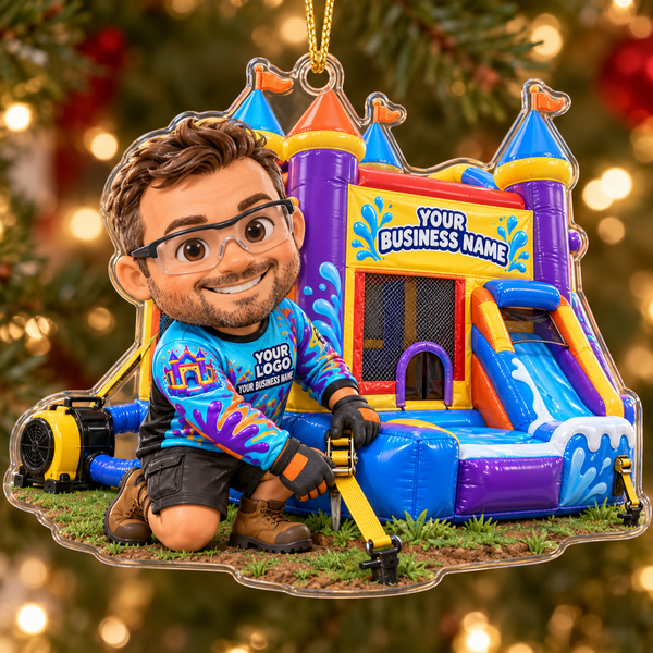 Technician Strap Castle Combo Caricature Bounce House Acrylic Ornament