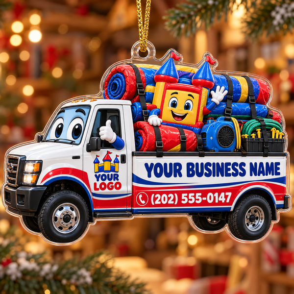 Mascot Delivery Truck Castle Roll Bounce House Acrylic Ornament