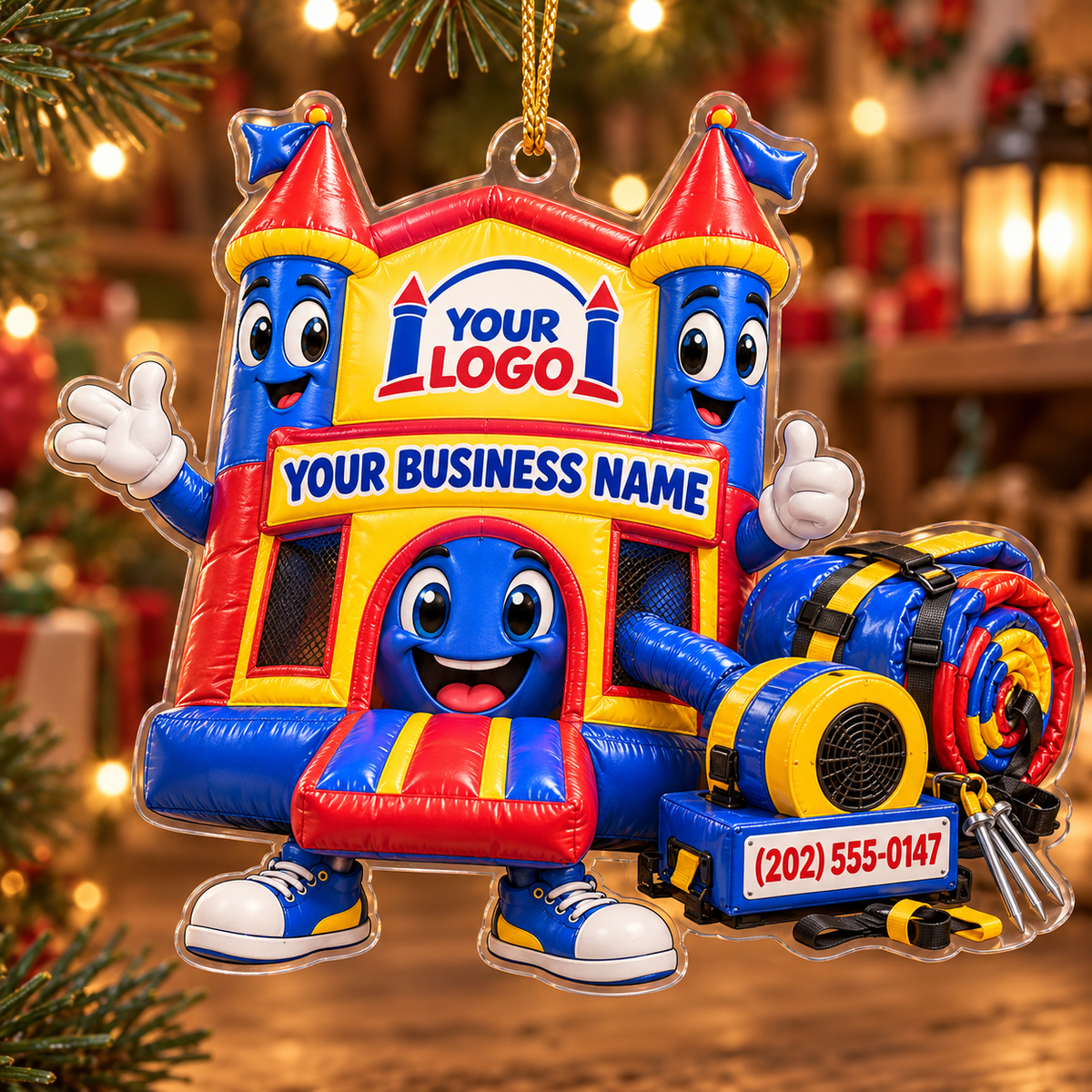 Castle Mascot Blower Roll Bundle Bounce House Acrylic Ornament