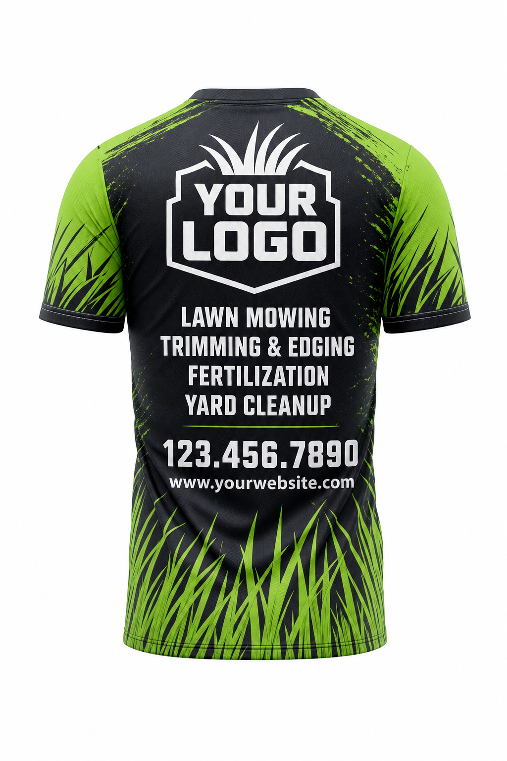Custom Shirt UV Lawn Care, Landscaping, Tree Service & Groundskeeping Workwear - Neon Blade Chainsaw #3