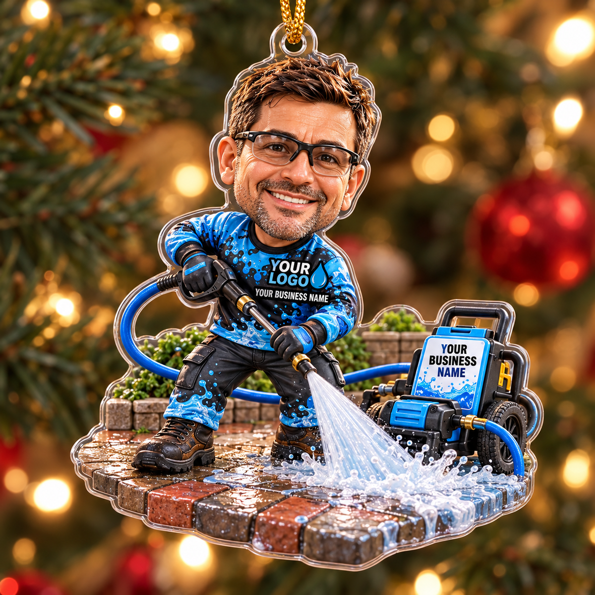 Brick Paver Technician Splash Pressure Washing Acrylic Ornament