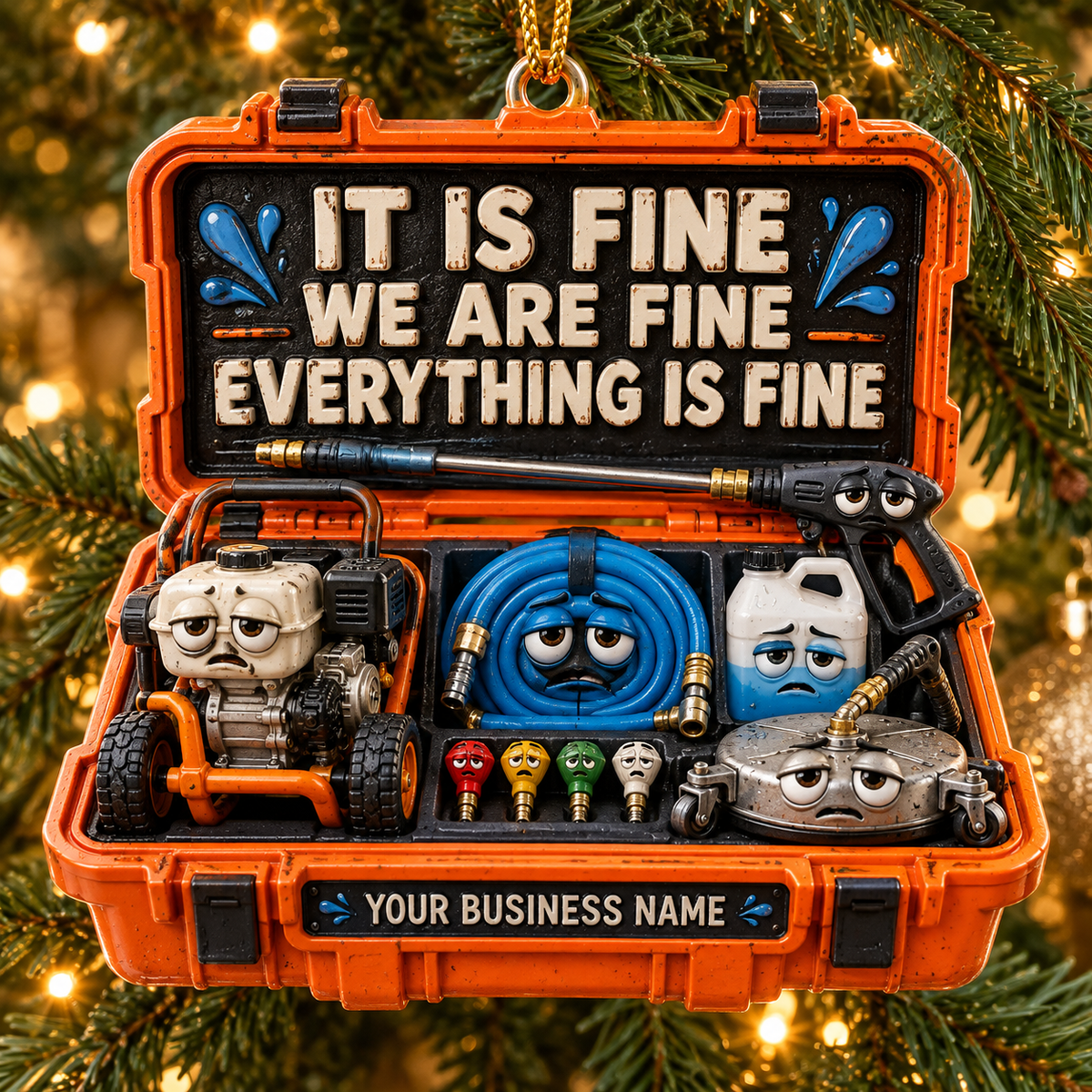 Orange Case It Is Fine Cartoon Equipment Pressure Washing Acrylic Ornament