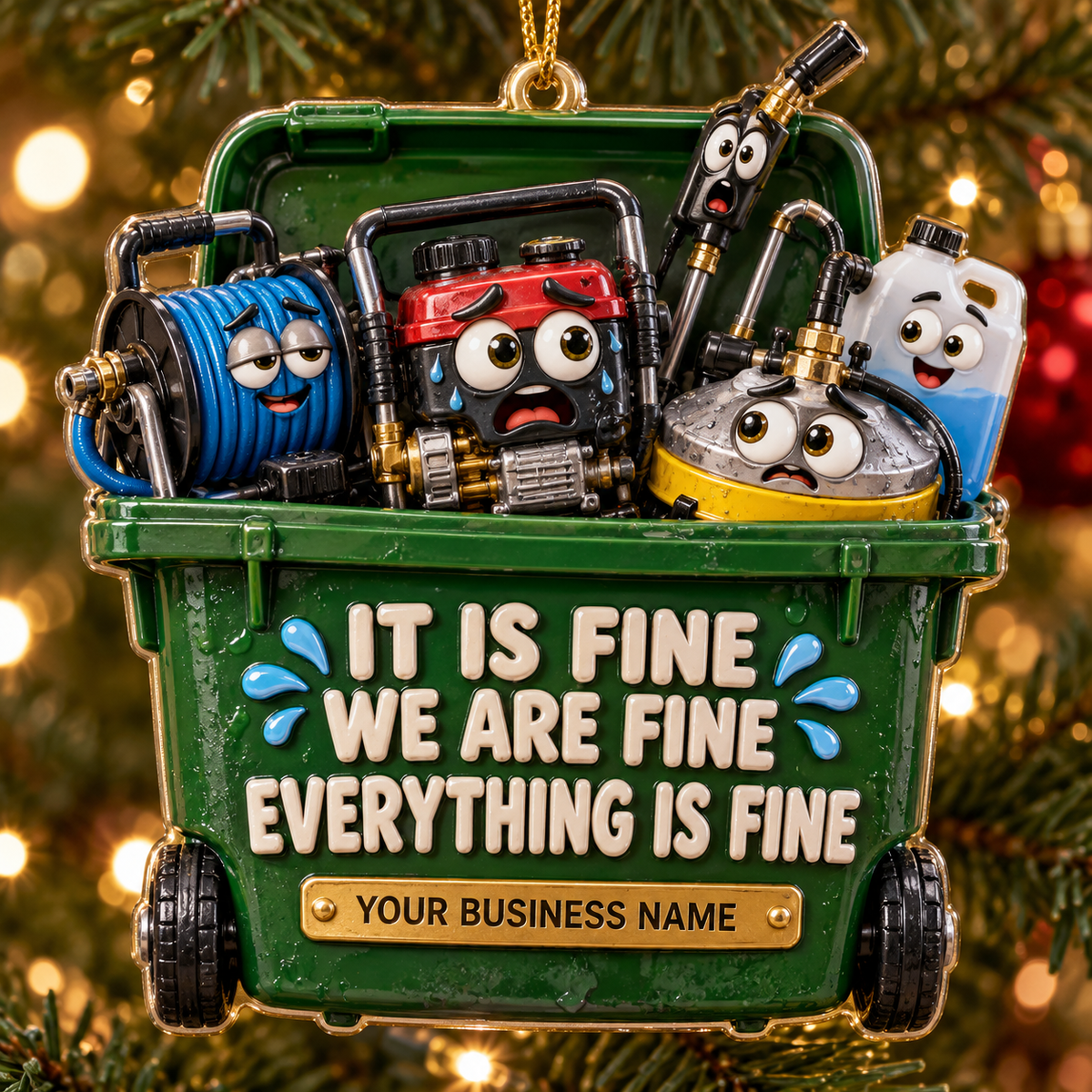 Green Dumpster It Is Fine Equipment Pressure Washing Acrylic Ornament
