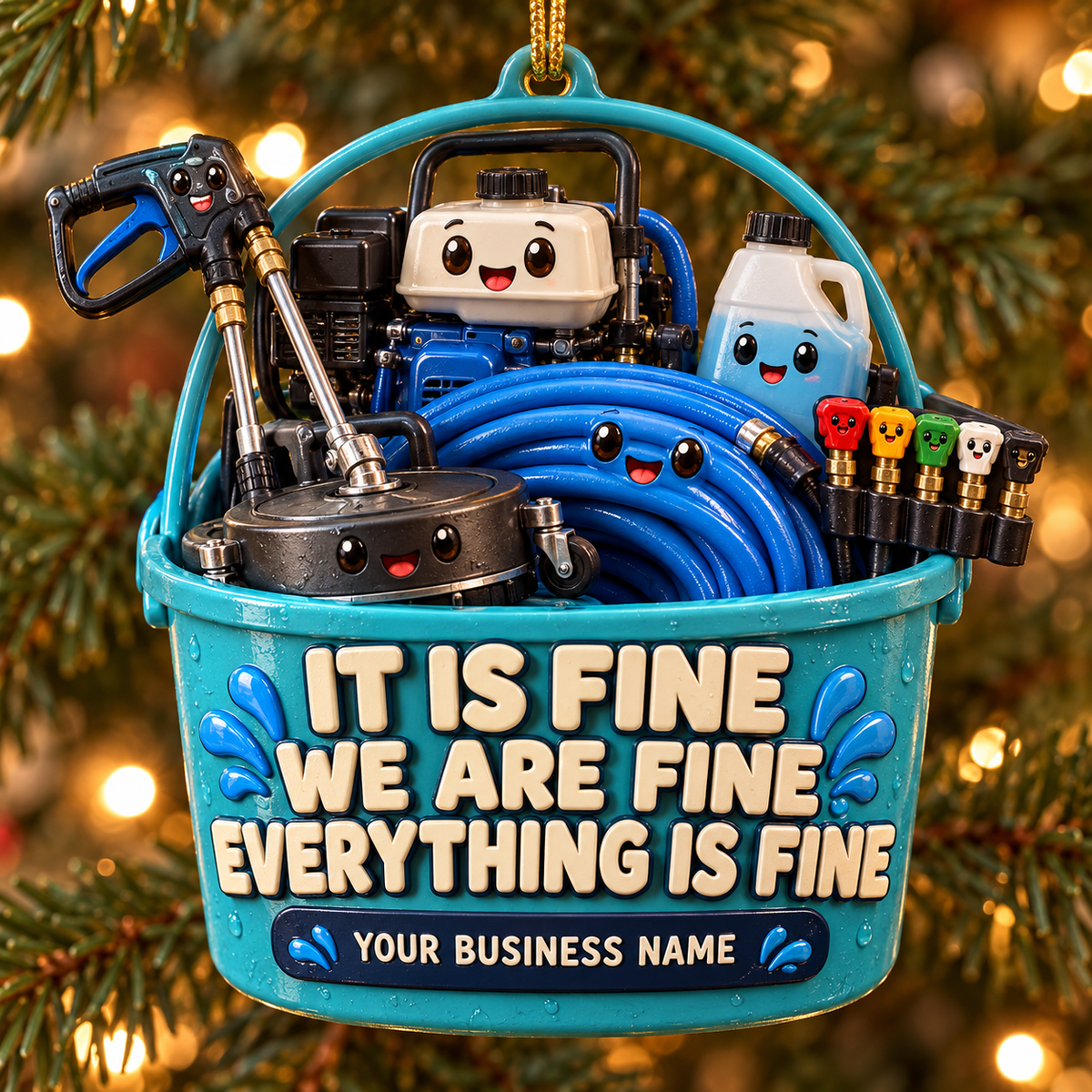 Teal Bucket It Is Fine Equipment Pressure Washing Acrylic Ornament